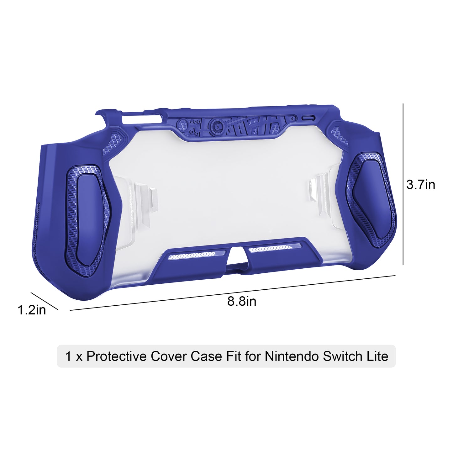 TPU Protective Cover Case Fit for Nintendo Switch Lite - Shockproof Grip Handle Hard Shell with Ergonomic Grip, Shockproof Anti-Scratch (Blue)