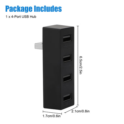 4 Ports USB Hub 2.0 for Xbox Series X/S - Lightweight & Compact Design - Seamless Connectivity for Controllers, Keyboards, and More,Stable Data Transmission, Plug and Play Convenience（black）