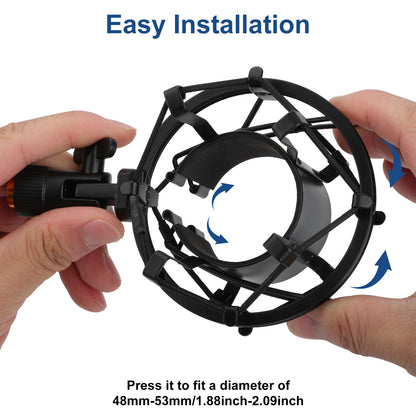 Universal Microphone Shock Mount - for Mics (48-53mm), Ensuring Stability and Enhanced Audio Quality,Compatible with AT2020, Rode NT1A, Heil PR40, Neumann TLM102, and More