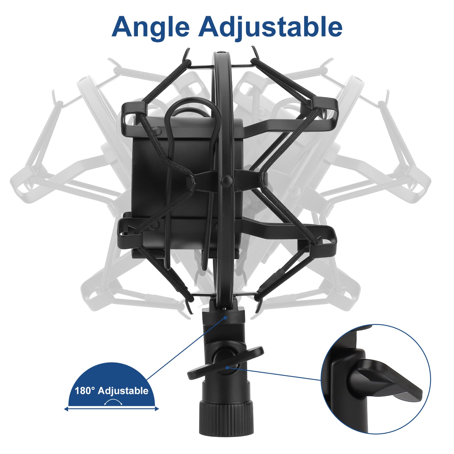 Universal Microphone Shock Mount - for Mics (48-53mm), Ensuring Stability and Enhanced Audio Quality,Compatible with AT2020, Rode NT1A, Heil PR40, Neumann TLM102, and More