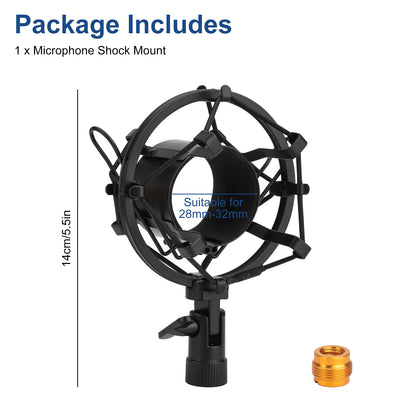 Universal Microphone Shock Mount - for Mics (48-53mm), Ensuring Stability and Enhanced Audio Quality,Compatible with AT2020, Rode NT1A, Heil PR40, Neumann TLM102, and More