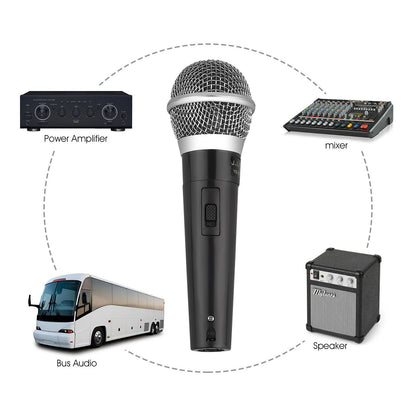 Wired Dynamic Microphones, Professional Handheld Mic Microphones with 10ft Cable with 1/4" Mic Socket for Singing, Speech, Wedding, Stage