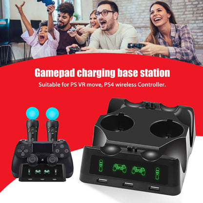 4 in 1 Charging Dock Charger Stand Fast Charging for PS4 Controller Play Station PS4 Slim Pro PS VR