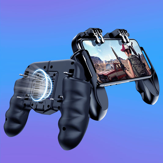 Six-Finger Mobile Phone Game Controller Joystick Cooling Fan Gamepad for PUBG