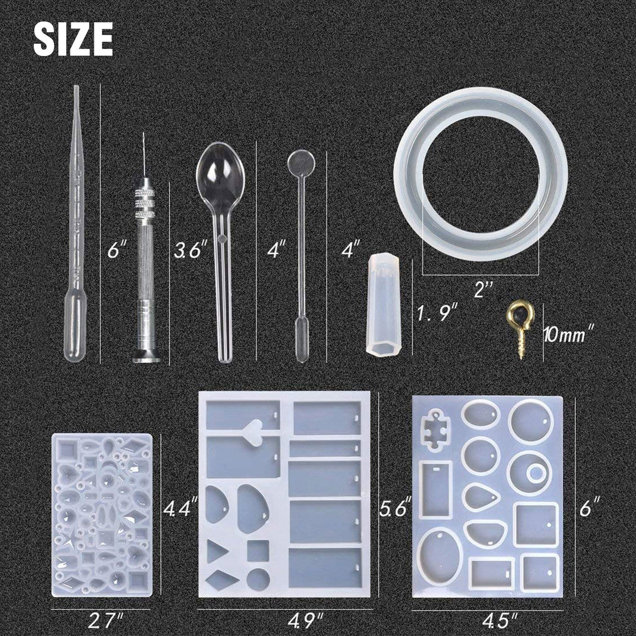 Resin Molds, Silicone Resin Casting Molds and Tools Kit for DIY Jewelry Resin Craft Making, 229Pcs