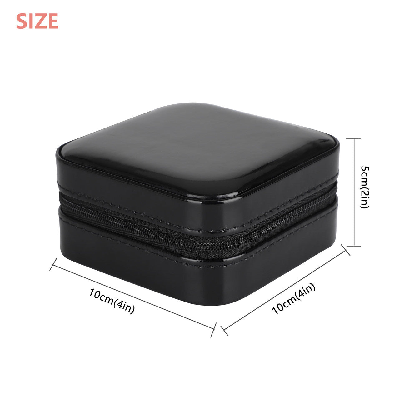 Jewelry Box for Women, Jewelry Organizer with Zipper for Earrings Bracelets Rings, PU Leather Jewelry Boxes Display Storage Case Jewelry Holder for Girls, Black