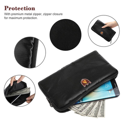 Fireproof Money Safe Document Bag. 8.2"*4.7" Fire & Water Resistant Safe Cash Bag. Fireproof Safe Storage for important File Folder Holder, Money, Document, Ipad, Jewelry and Passport