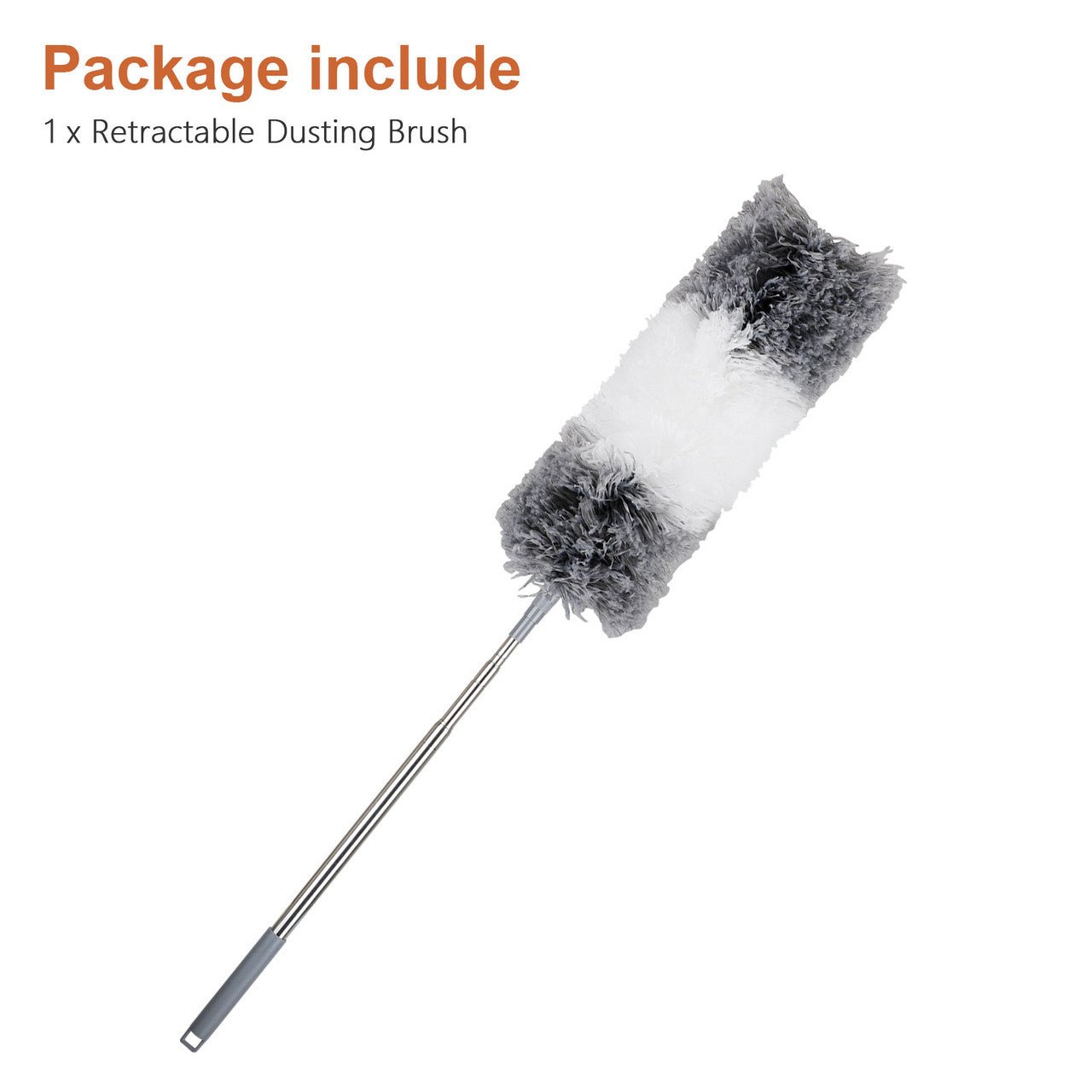 Microfiber Duster with Extension Pole, Extra Long 100 inches, with Bendable Head, Extendable Duster for Cleaning High Ceiling Fan, Interior Roof, Cobweb, Gap Dust- Wet or Dry Use