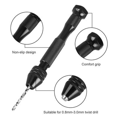 Hand Drill Bits Set - Precision Pin Vise Micro Mini Twist Hand Drill Bits - for Drilling Tool DIY, Model Making, Metal Wood, Jewelry, Delicate Manual Work & Electronic Assembling, 31 Pcs