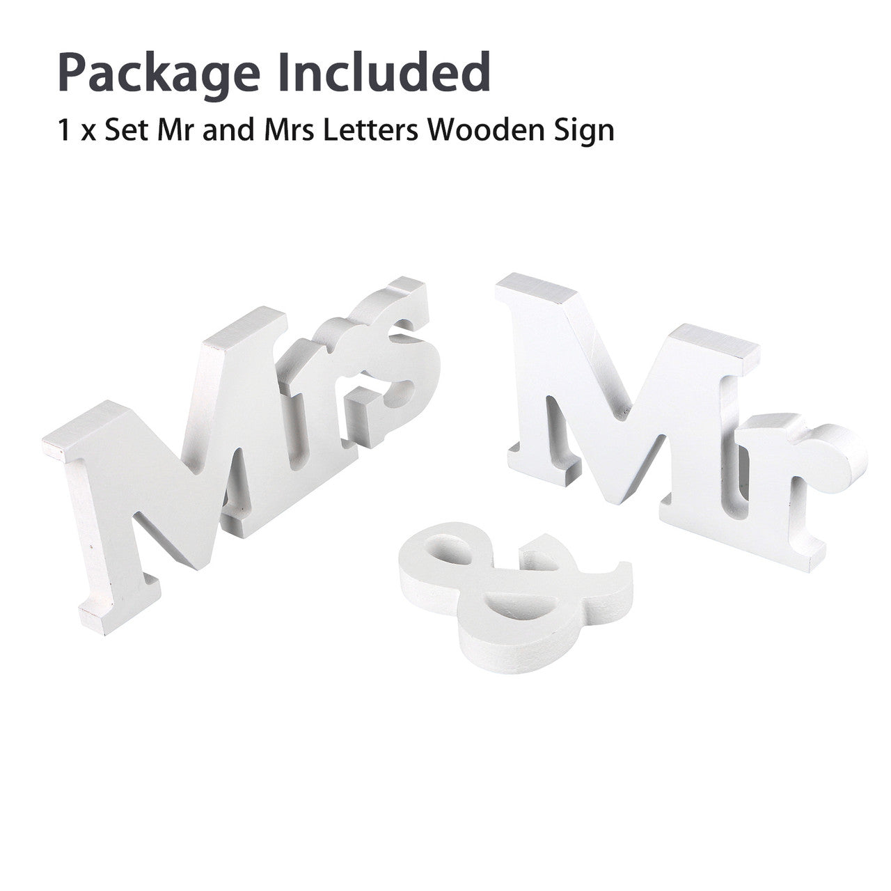 Stable White Wooden MR & MRS Wedding Sign for Beach Wedding Elegant Sweetheart and Reception Top Table Sign