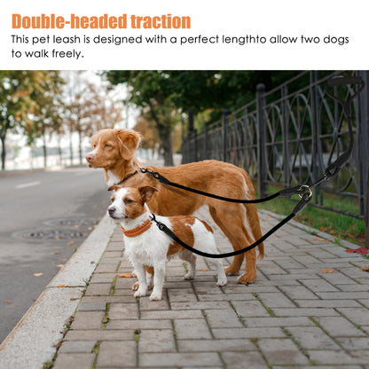 Double Dog Leash, Adjustable Heavy Duty Double Leash for Dogs Dual Dog Leash 360掳Tangle Free & Soft Handle Two Dog Leash, Walking & Training Leash Two Dogs,fit for Medium Dogs