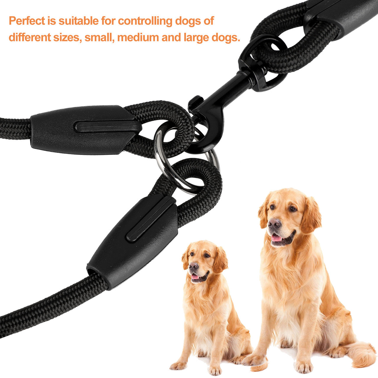 Double Dog Leash, Adjustable Heavy Duty Double Leash for Dogs Dual Dog Leash 360掳Tangle Free & Soft Handle Two Dog Leash, Walking & Training Leash Two Dogs,fit for Medium Dogs