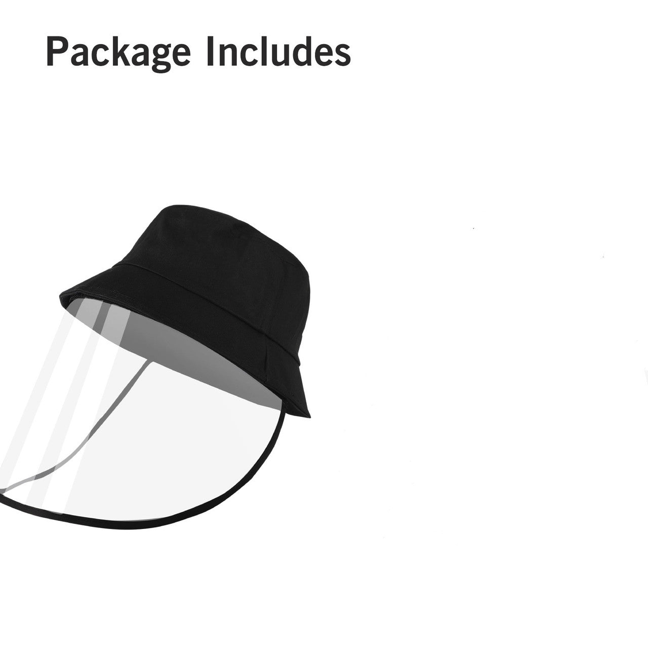 Fisherman Hat - with Removable Full Shield Outdoor Lightweight ，Safety Cover Sun Cap (Black)
