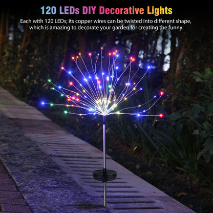 Starburst Solar Firework Fairy Lights, Outdoor Lawn Lamp and Garden Path