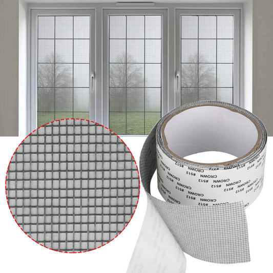 Window Screen Patch Repair Kit Tape, Strong Adhesive Long Lasting Fiberglass Covering Wire Mesh Screen Repair kit, Repair Tape Seal for Screen of Window and Door tears Holes (2 x 78.7 Inches, Grey)