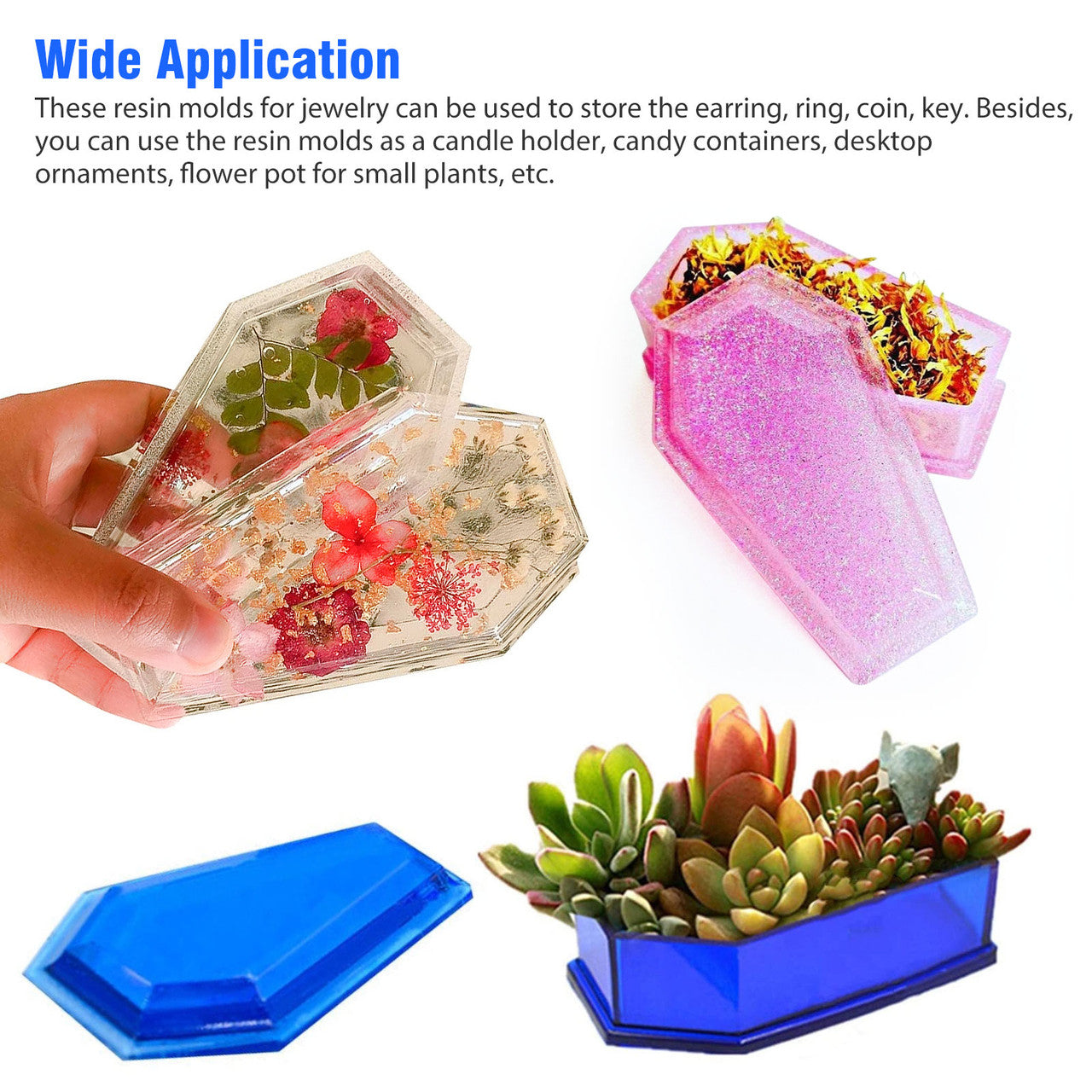 Vampire Coffin with Cover Resin Casting Silicone Mold DIY Craft Jewelry Storage