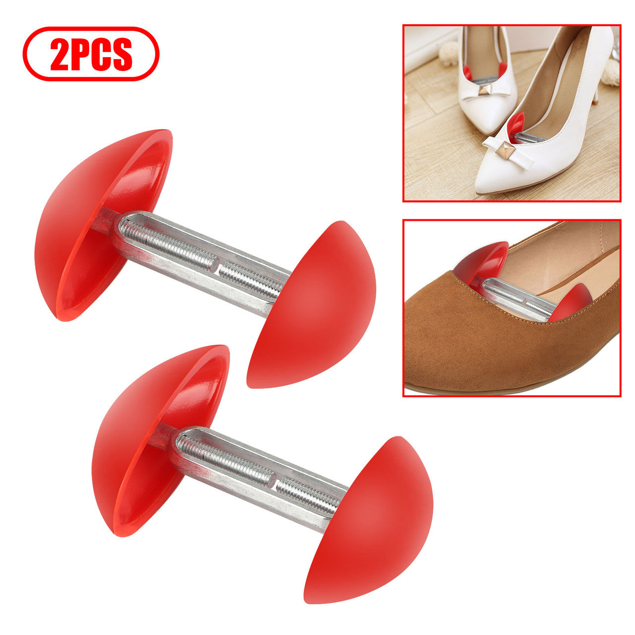 Shoes Stretchers, Women Men Shoe Width Extenders, Adjustable Mini Simple Plastic Shoe Tree High Heels Boots Stays Stereotypes Stretchers Shapes Expander Widener Help to Relief Pain, 2Pcs