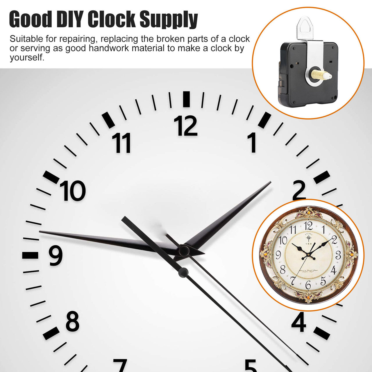 2pcs Wall Clock Quartz Movement Mechanism Hands Repair DIY Replacement Tool Part