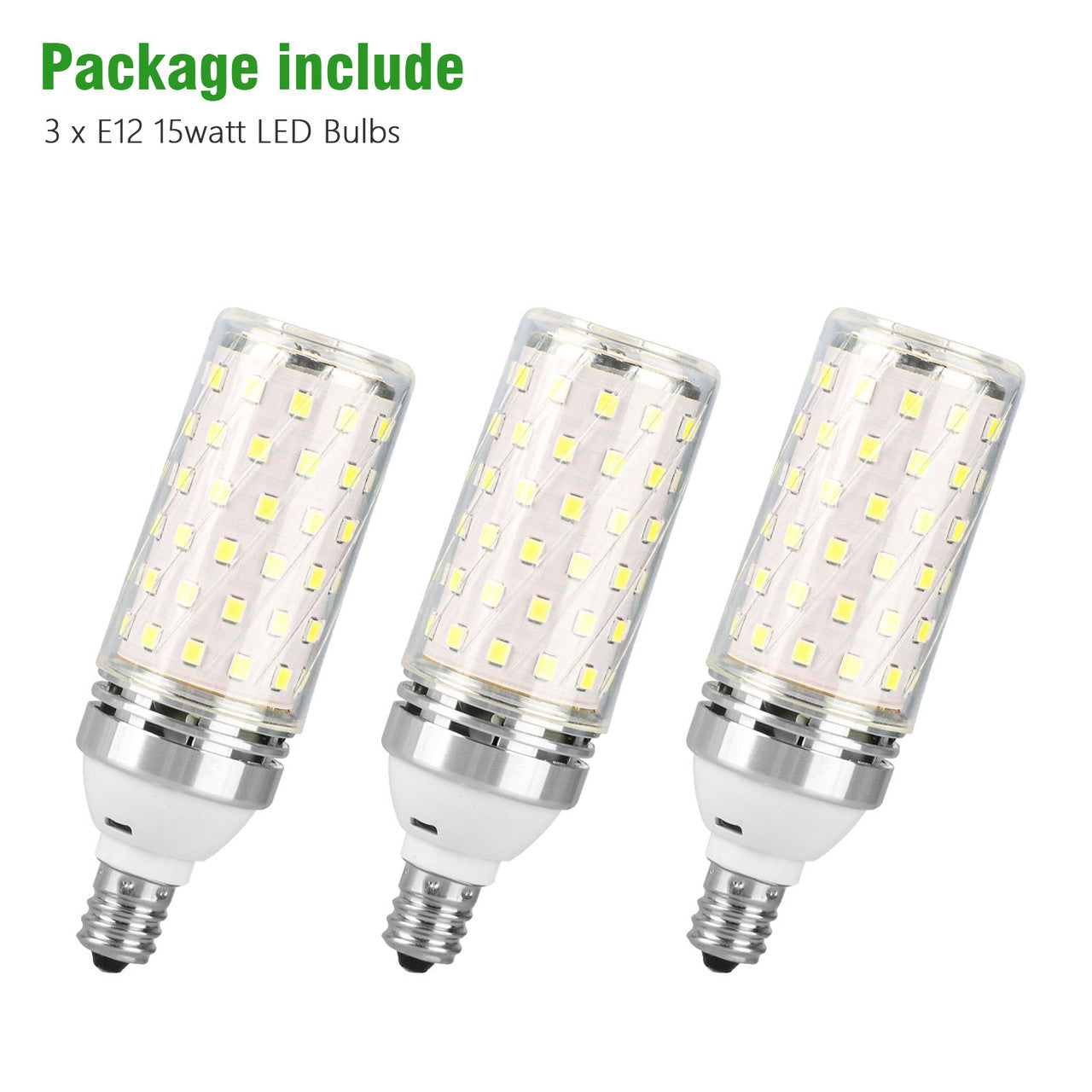 15W LED Corn Bulbs for Ceiling Fan, 6000K, White