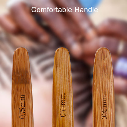 Crochet Hook Handle Bamboo Fread Tool for Hair DIY