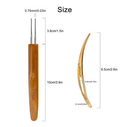 Crochet Hook Handle Bamboo Fread Tool for Hair DIY