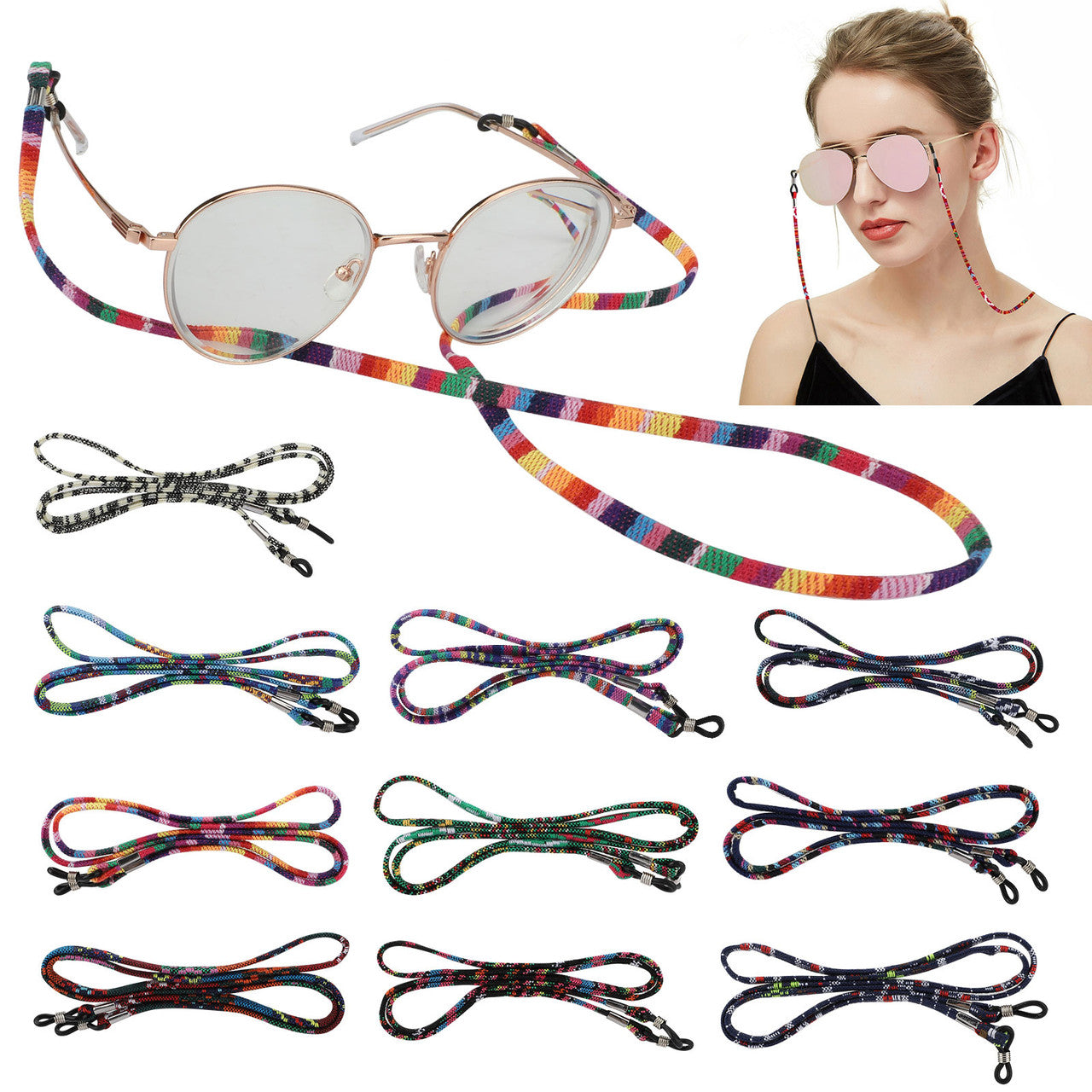 10x Neck Strap Cord Lanyard for Eyeglasses Sunglasses Sport Glasses Anti-Slip