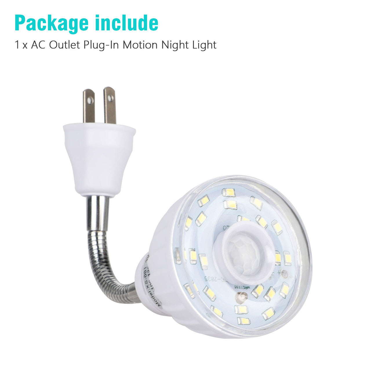 Motion Sensing LED Night Light, Plug-In AC Outlet