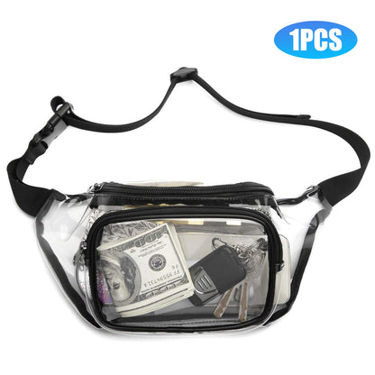 Transparent PVC Waist Bag Fanny Pack Clear Zip Purse HDE Stadium Security Pocket