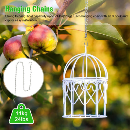 35 Inches Hanging Chain for Decorative Ornaments, Bird Feeders, Planters, (Silver,2pcs)