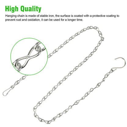 35 Inches Hanging Chain for Decorative Ornaments, Bird Feeders, Planters, (Silver,2pcs)