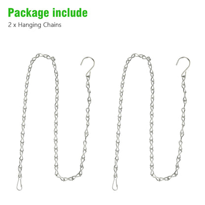 35 Inches Hanging Chain for Decorative Ornaments, Bird Feeders, Planters, (Silver,2pcs)