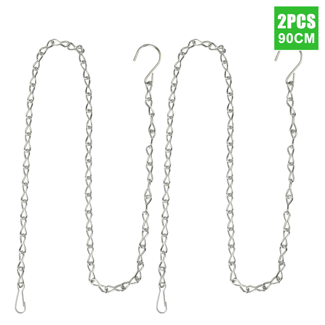 35 Inches Hanging Chain for Decorative Ornaments, Bird Feeders, Planters, (Silver,2pcs)