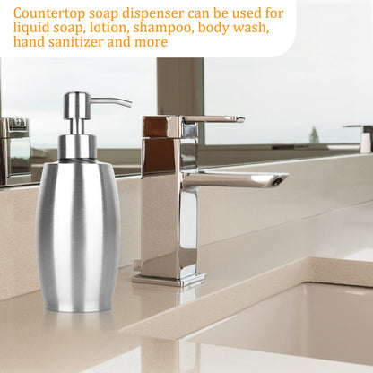 12oz Stainless Steel Countertop Liquid Soap Dispenser Pump Bathroom Kitchen Home