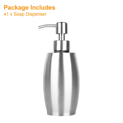 12oz Stainless Steel Countertop Liquid Soap Dispenser Pump Bathroom Kitchen Home