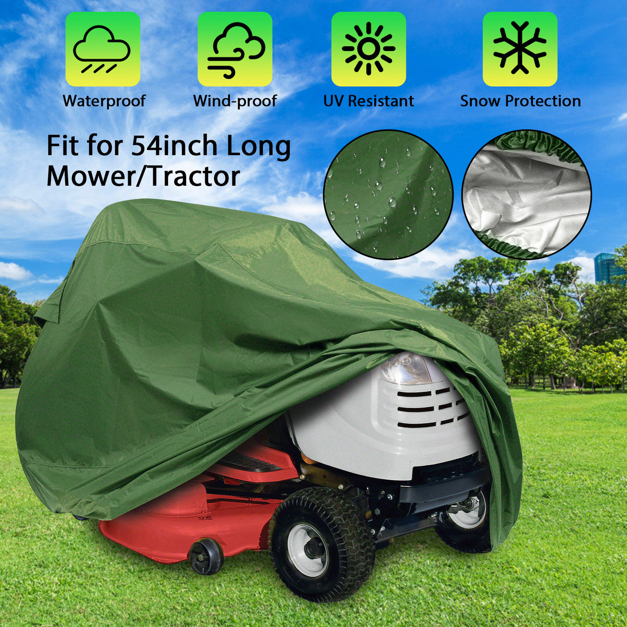 Heavy Duty Waterproof Tractor Lawn Mower Protective Cover Riding Garden Outdoor