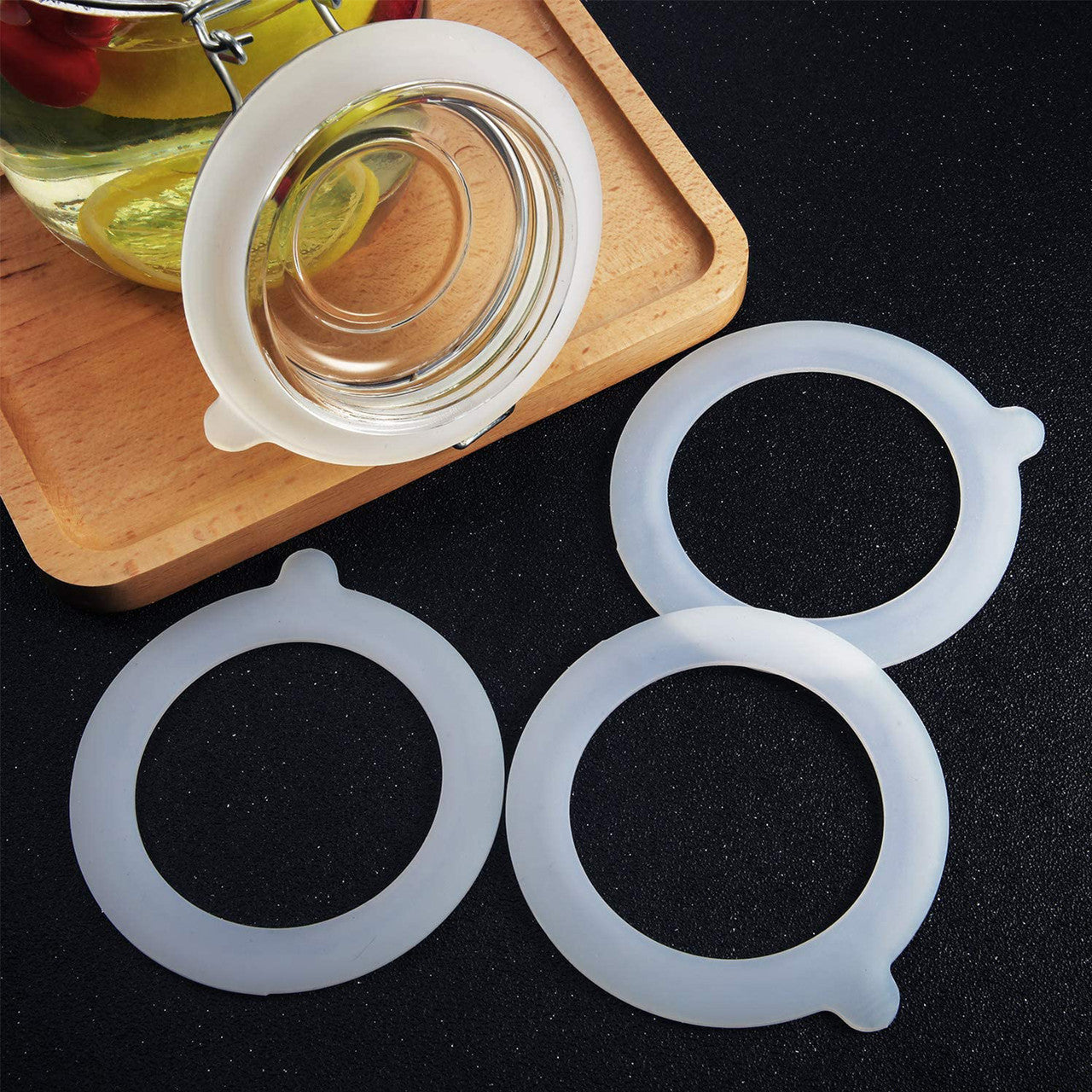 Silicone Replacement Gaskets Seal Rings for Regular Mason Canning Jars, 3.75 Inches (White), 12Pcs