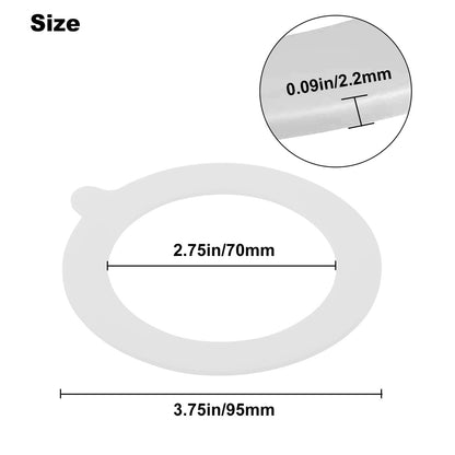 Silicone Replacement Gaskets Seal Rings for Regular Mason Canning Jars, 3.75 Inches (White), 12Pcs