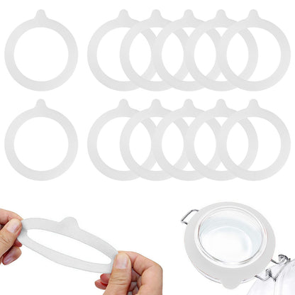 Silicone Replacement Gaskets Seal Rings for Regular Mason Canning Jars, 3.75 Inches (White), 12Pcs