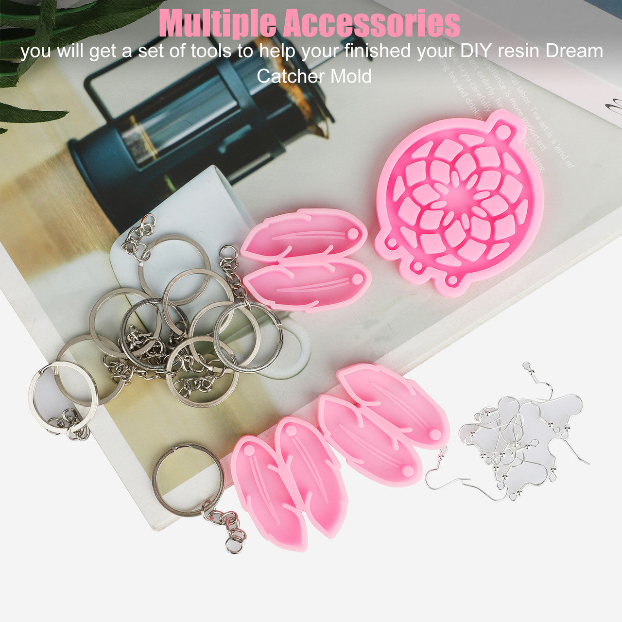 Silicone Epoxy Casting Earring/Pendant Decor Molds, DIY with Feather, Keychain, Earrings, 30pcs
