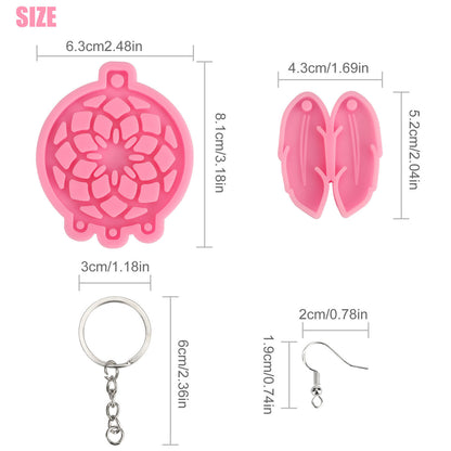 Silicone Epoxy Casting Earring/Pendant Decor Molds, DIY with Feather, Keychain, Earrings, 30pcs