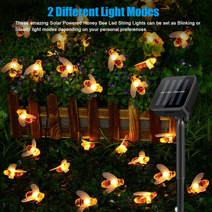 LED Solar Bee String Light for Garden, Walkway, Yard, etc.