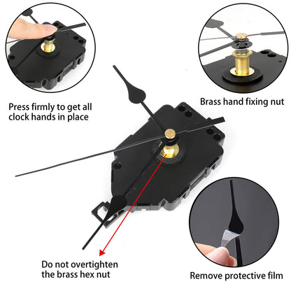 Replacement Repair Quartz Pendulum Clock Movement Set with 2 Pairs Hands