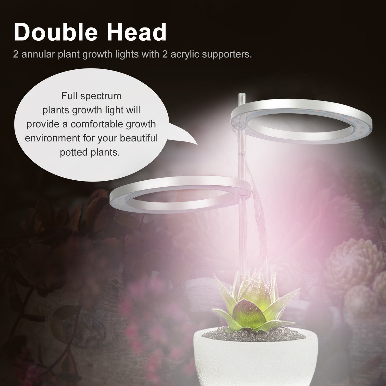 USB Double Head LED Grow Light Set for Indoor Gardening