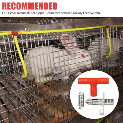 20 Pcs Automatic Water Nippler Drinker Feeders Rodent Poultry Watering System - For Rabbit Bunny Guinea Pig Ferret Mice