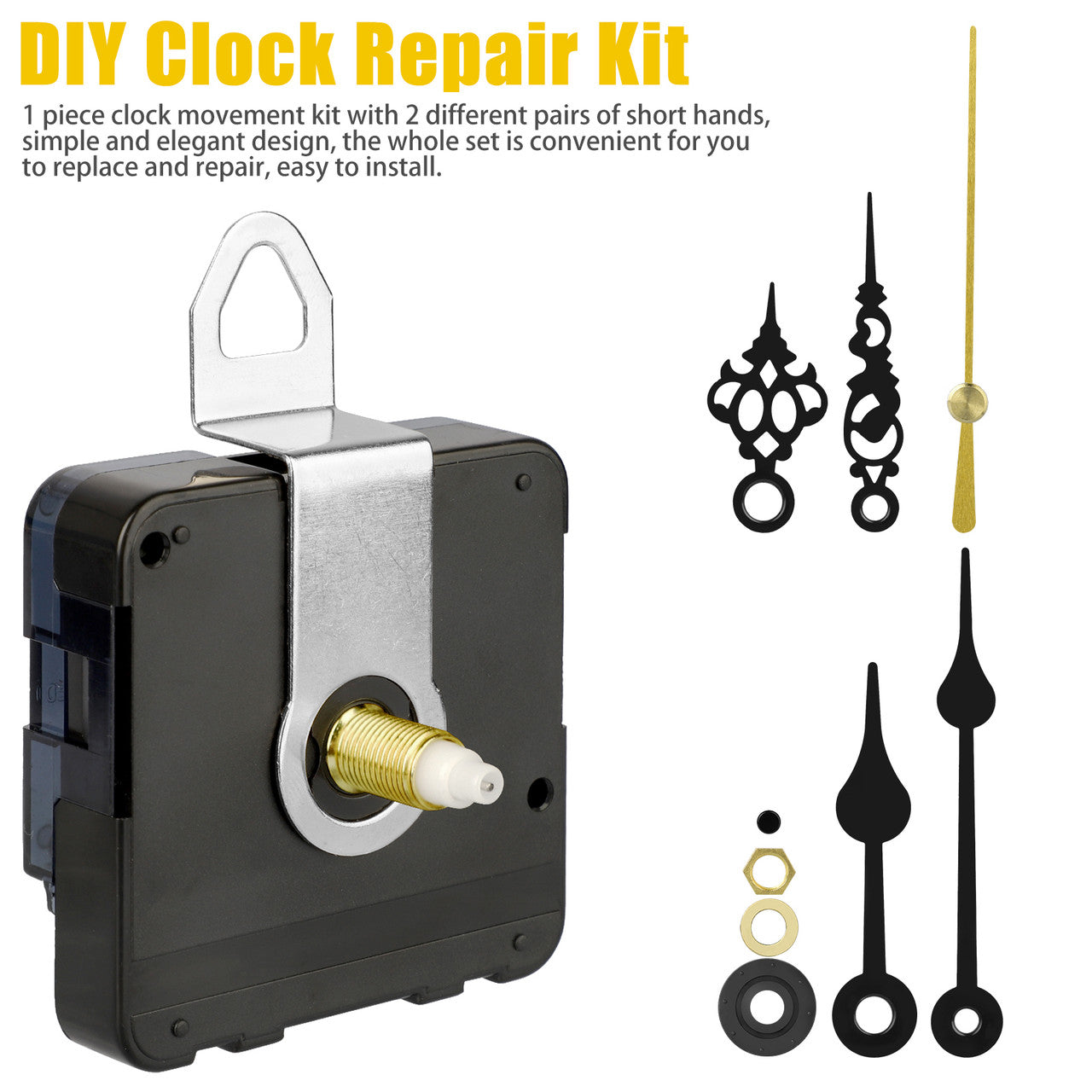 Clock Movement with 2 Pairs of Short Hands