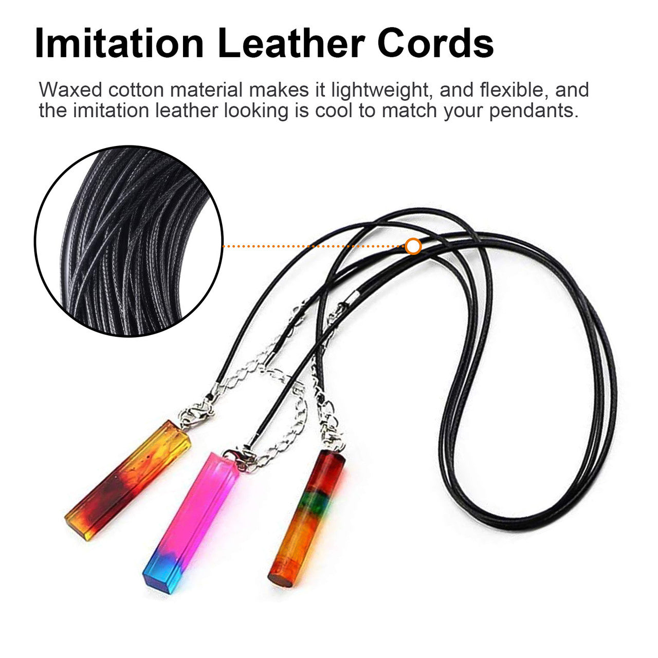Adjustable 50pcs 18in Necklace Braided Imitation Leather Rope