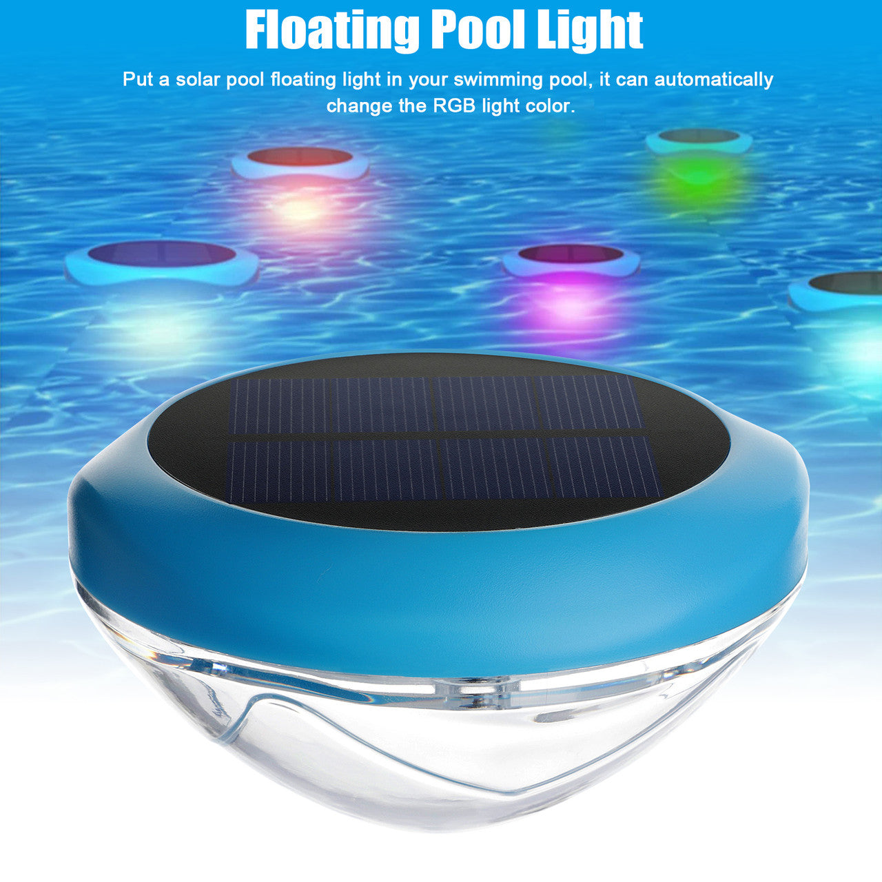 Solar Waterproof Water Float Light with Solar Panel