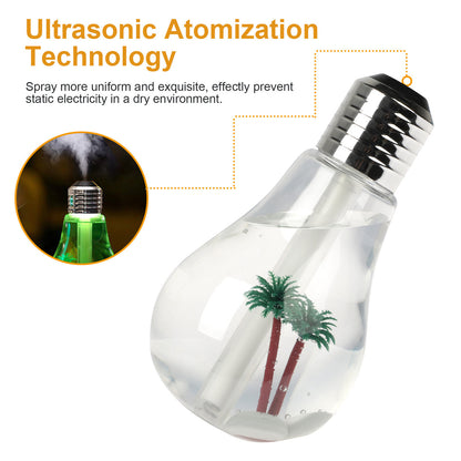 USB Colorful Bulb Humidifier for Home, Office, Dorm and More