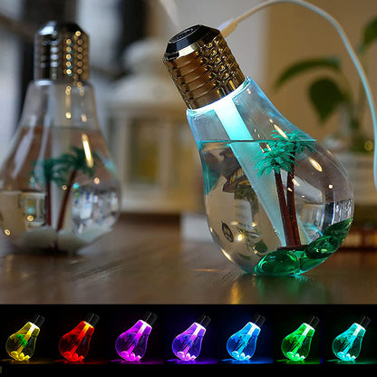 USB Colorful Bulb Humidifier for Home, Office, Dorm and More