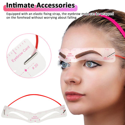 Home Eyebrow Template Trimming Tool with Multiple Eyebrow Templates and Elastic Fixing Strap